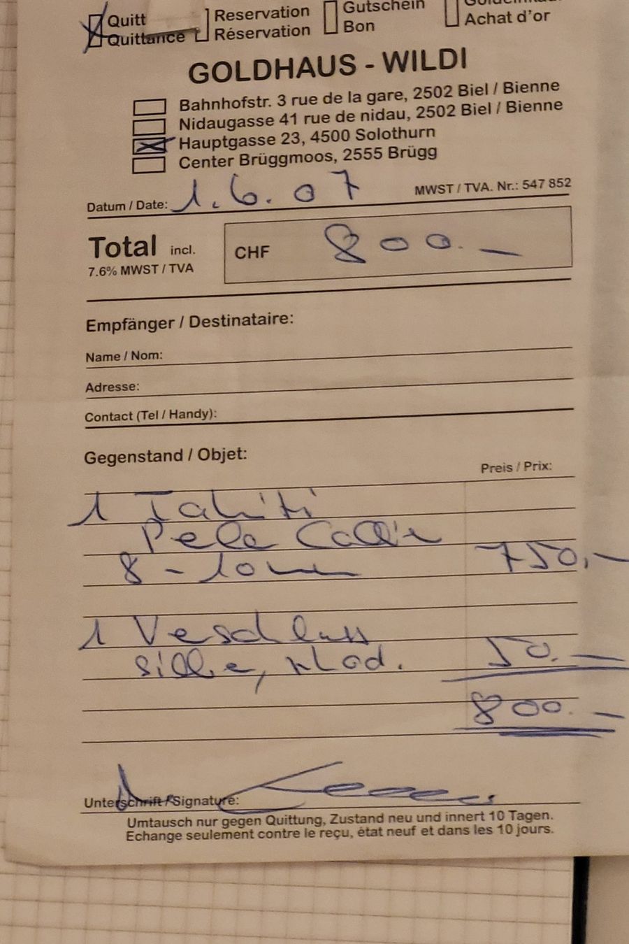 Ketten: Tahiti Perlen Collier – Neu (gemäss Beschreibung) aus Balsthal von Marche 7