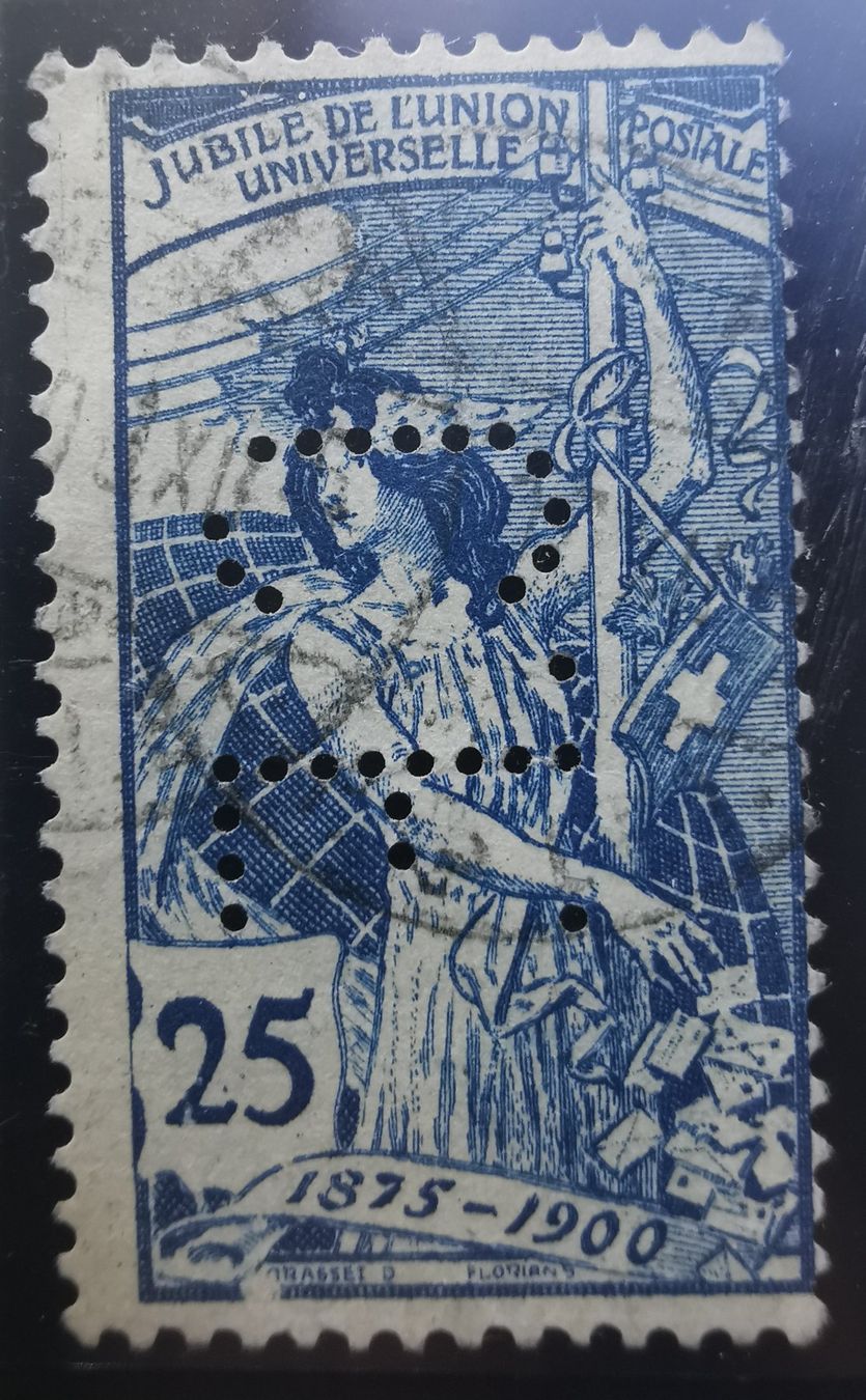 Tutti i francobolli: TR82 CH Perfins ZNr.79B – Usato da Cousset venduto da Patrick_Collections 1
