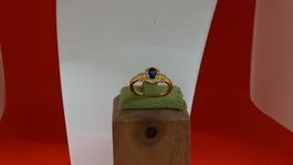 Elegante dring mit Saphir und Zirkonia Steinen, Top!