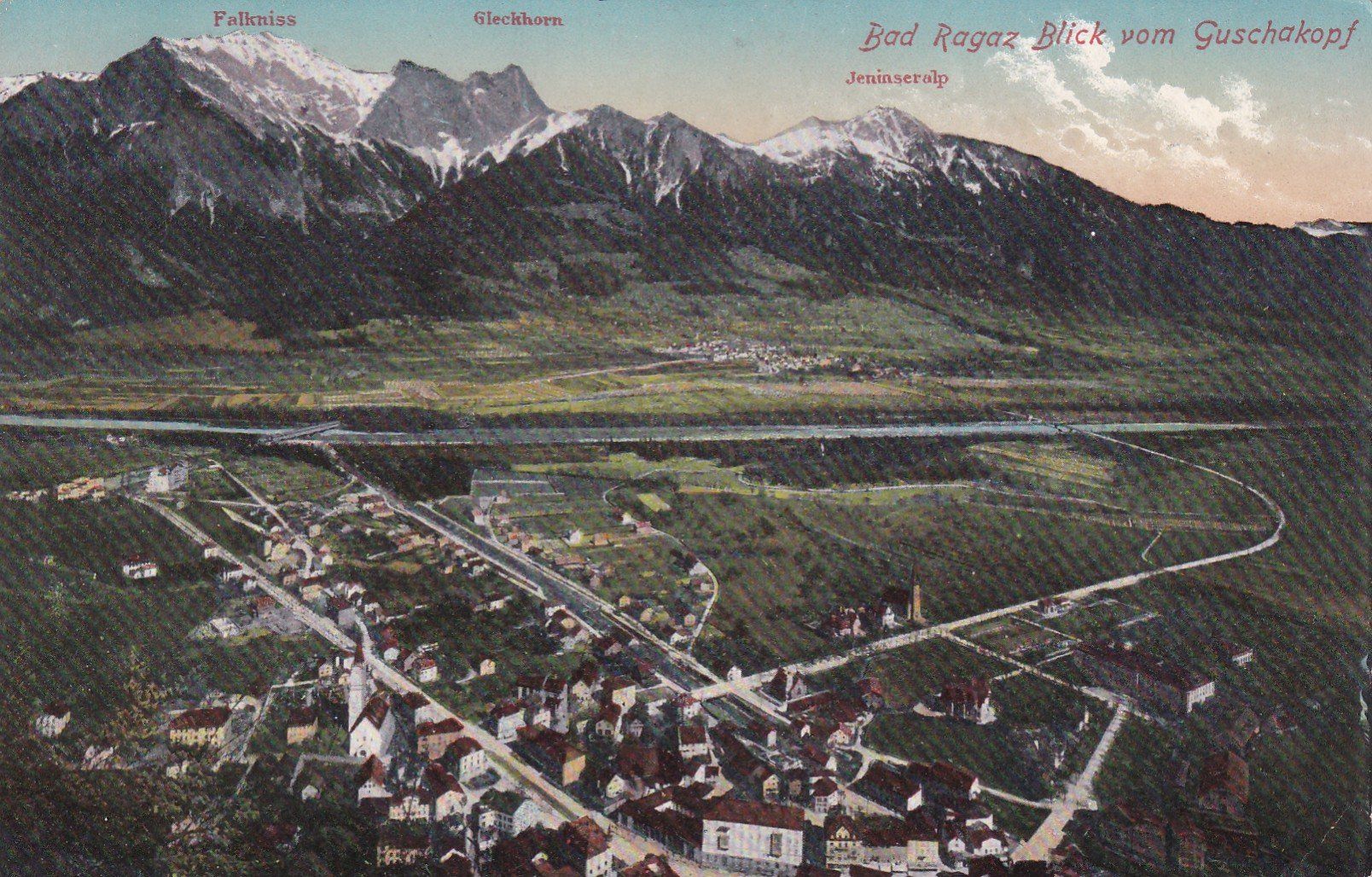 Ansichtskarten: Bad Ragaz blick vom Guschakopf  1911 – Gebraucht aus Cormoret von Pascalll2001