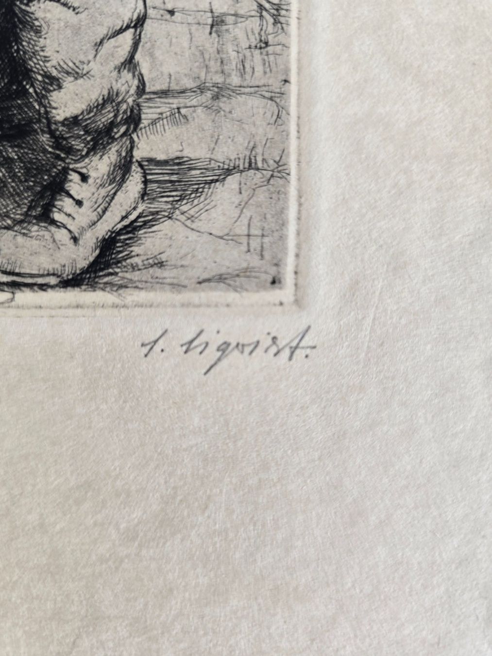 Dipinti: Radierung "Arbeiter" von Salomon Sigrist – Usato da Steinmaur venduto da Pegasus24 2