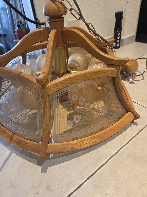 Lampadari & plafoniere: Antike Holzlampe – Usato da Fulenbach venduto da rok_tsn2 1