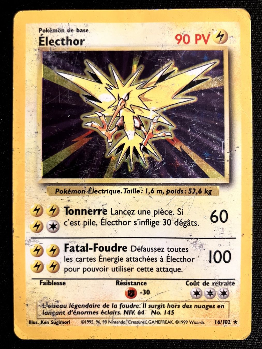 Pokémon Carte collezionabili: Pokemon Electhor holo - Set de base 16/102 - Français – Usato da Bern venduto da Big_GS