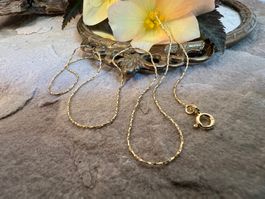 Kette 40cm Silber 925 Gelbgold Vergoldung s.fein u glänzend