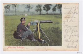 Militär // Maxim-Schütze Litho // 1901 Mitrailleur