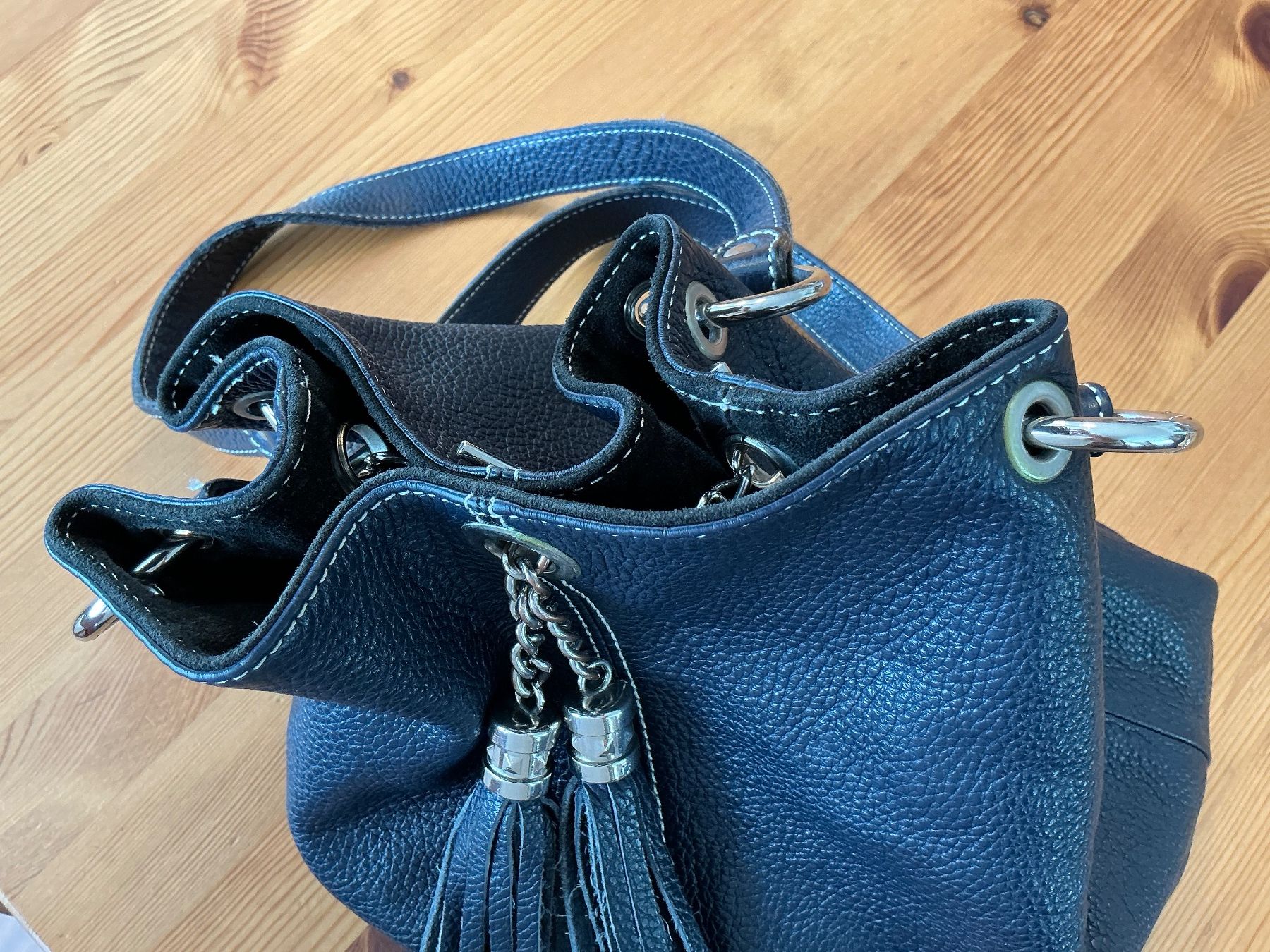 Borse da donna: Elegante  Damentasche,    LEDER,  dunkelblau – Usato da Aesch BL venduto da Fortexx 1