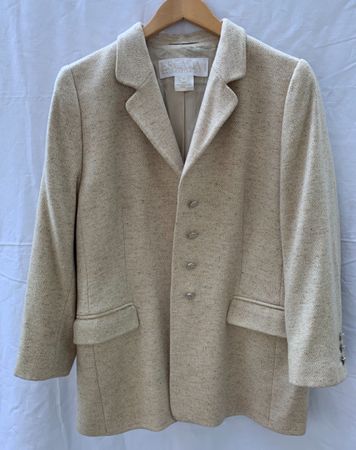 Superbe blaser 100%cachemire écru ESCADA grande taille t.44