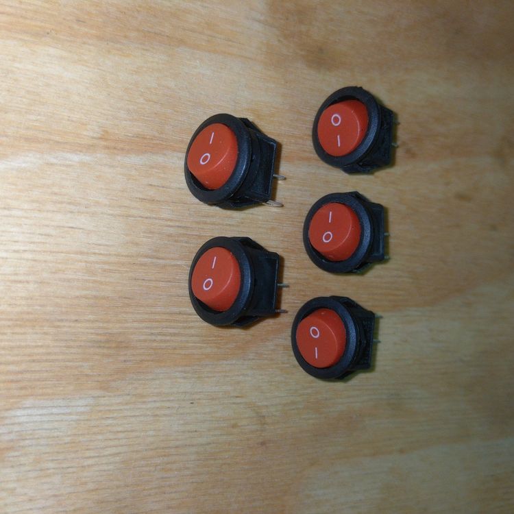 5 Stück Wippschalter 40A 250V - 6-Pin Kippschalter Mit Grüner LED