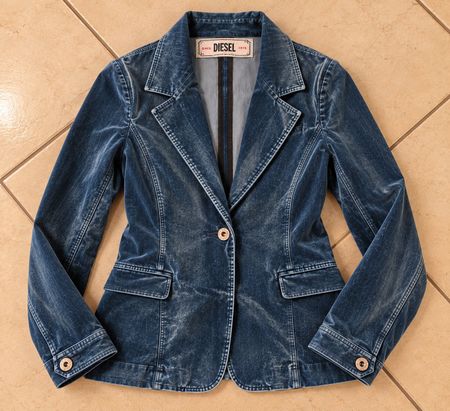 Diesel Damenblazer Gr. 38 – Baumwollvelours – Vintage Look