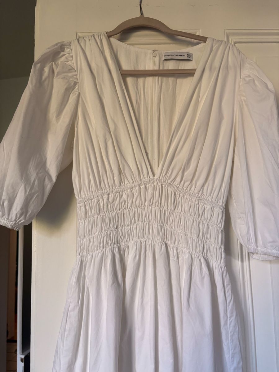 Vestiti: Weiss Sommerkleid mit Puffärmel Gr.L – Usato da Bern venduto da curamics 3