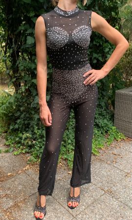 Glamour Tuta nera con strass tg M/Lnuovafeste