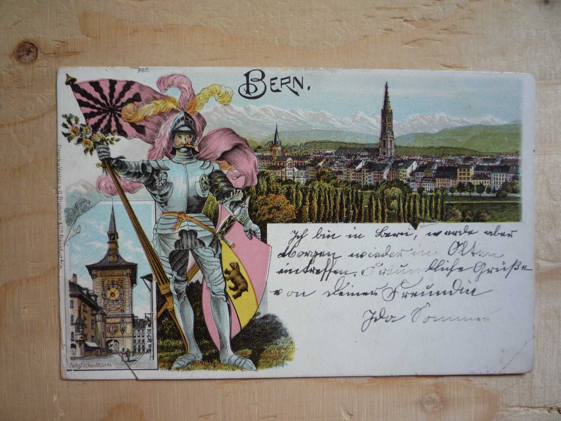 Ansichtskarten: Bern, Litho, 20.VIII.98 – Gebraucht aus Rieden SG von Brockehuesli