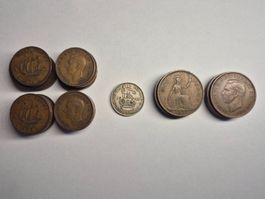 Lot de 45 pièces Royaume-Uni Georges VI (1937-1952)