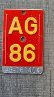 Velonummer AG 86, zum 40. Geburtstag.