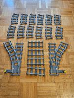 lego lot de rails gris foncé  ( vintage)