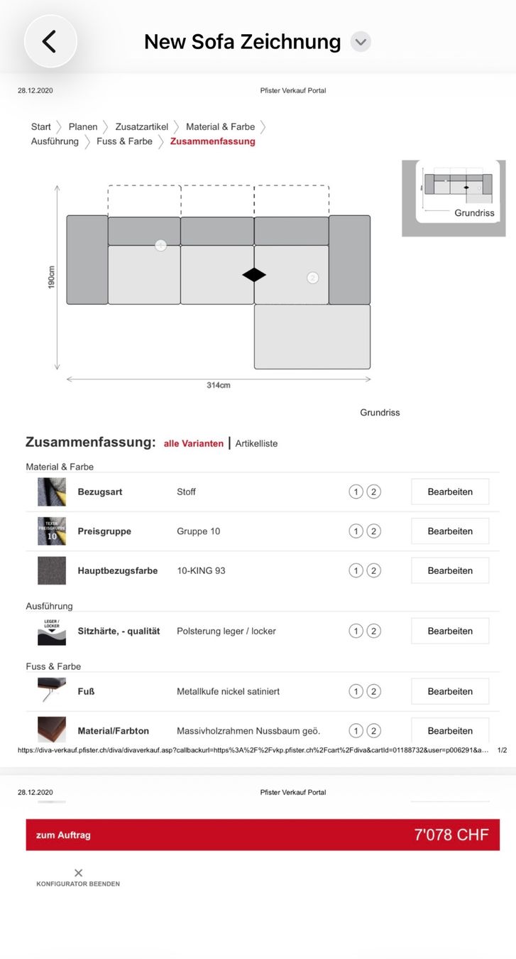 Divani: Pfister large sofa – Usato da Zürich venduto da jam_f9nt 4