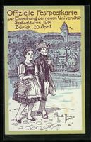 Zürich, Festpostkarte zur Einweihung de