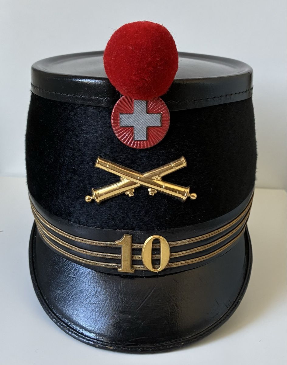 Schweizer Armee Uniformi: Tschako 1898 Artillerie Hauptmann – Usato da Gutenswil venduto da Antiques77