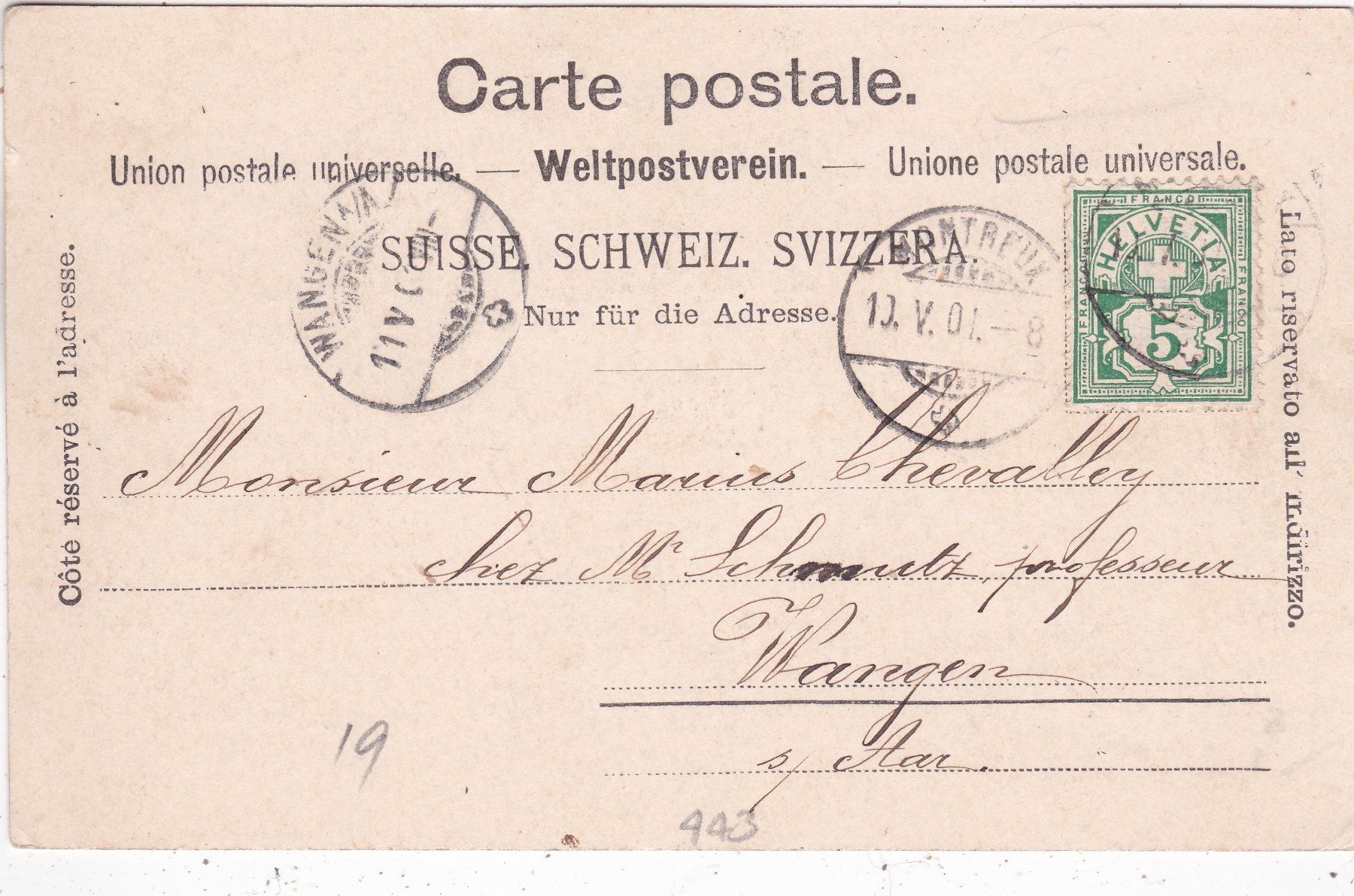 Ansichtskarten: Barque du Léman 1901 – Gebraucht aus Herisau von Lisegrat2008 1