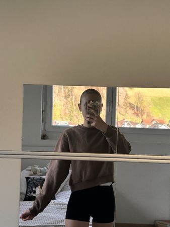 Stradivarius Brown Sweatshirt, Size S, Autumn essential