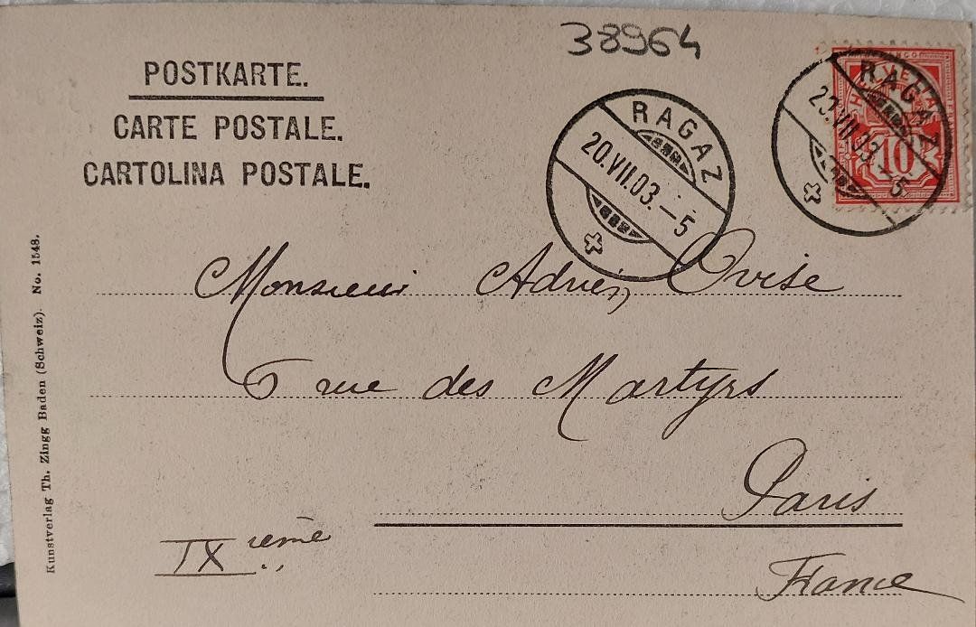 Cartes postales: RAGAZ - Post und Rathaus - 1903 – D'occasion à Delémont par Domdom1 1
