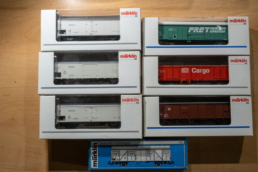 Lot De 6 Wagons Marchandises Märklin HO - ARAL, BANANEN, ERZ (Neufs)