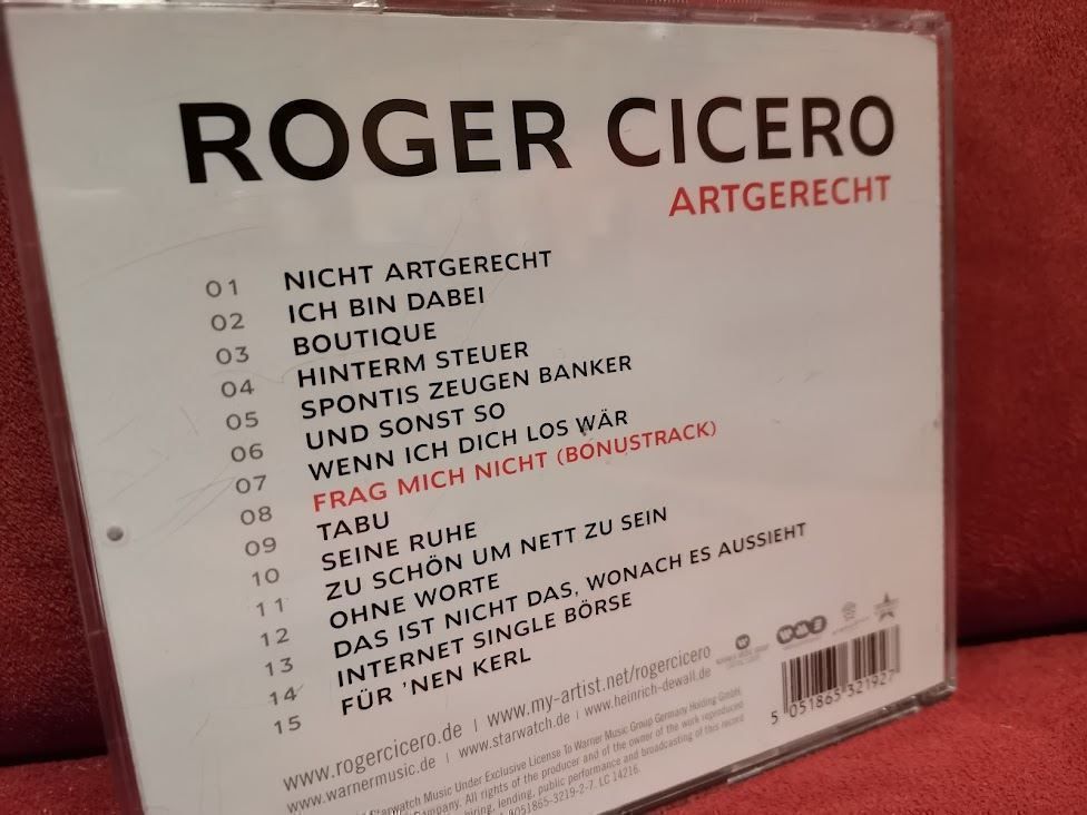 CD: Roger Cicero CD Artgerecht – Usato da Zofingen venduto da noise123 1