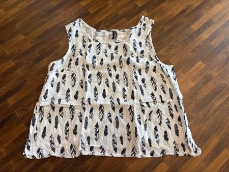 Weisses Sommer Top mit Federn Muster, Grösse S