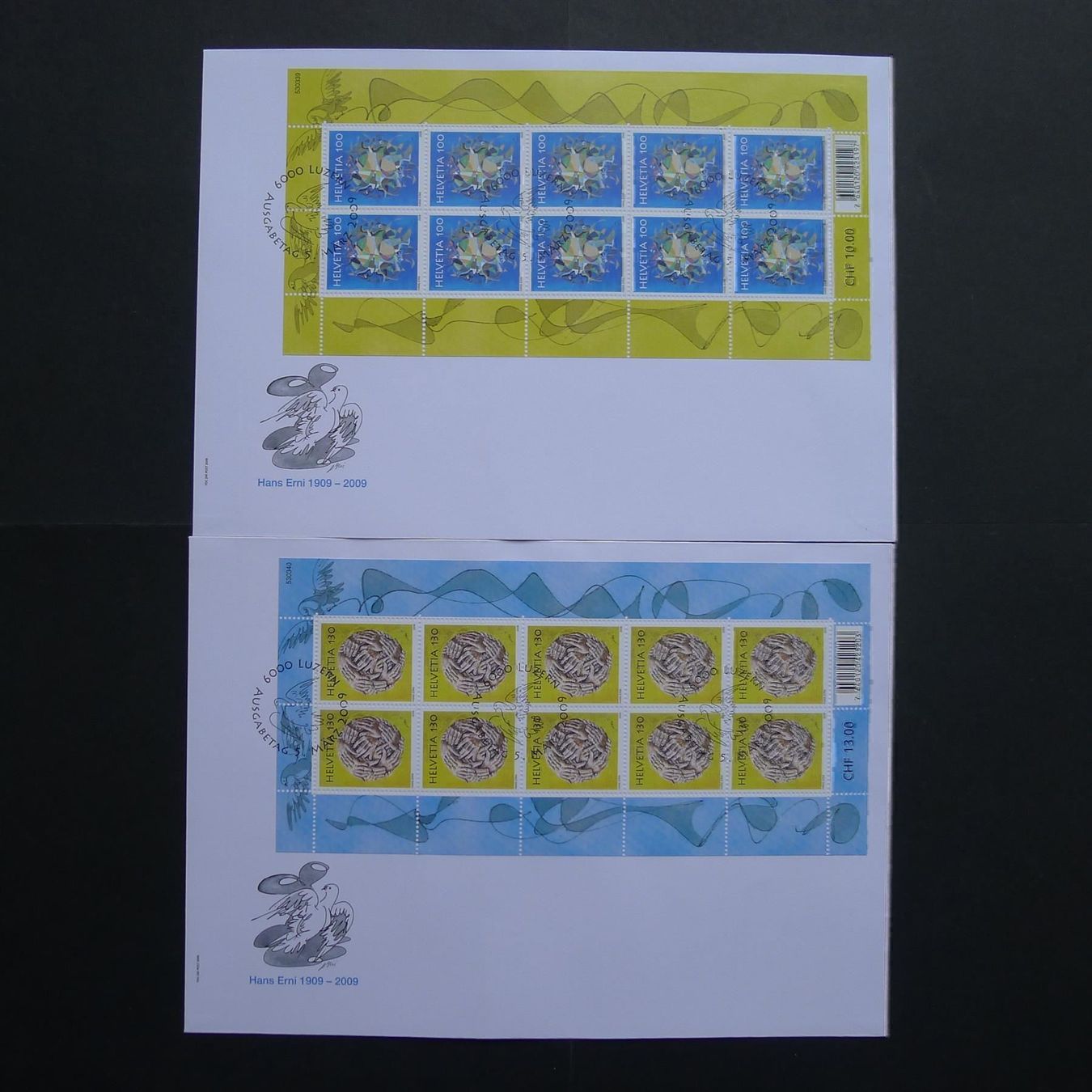 Tutti i francobolli: 2009 Nr. 1297 + 1298 Kleinbogen FDC – Usato da Dagmersellen venduto da wyss1982