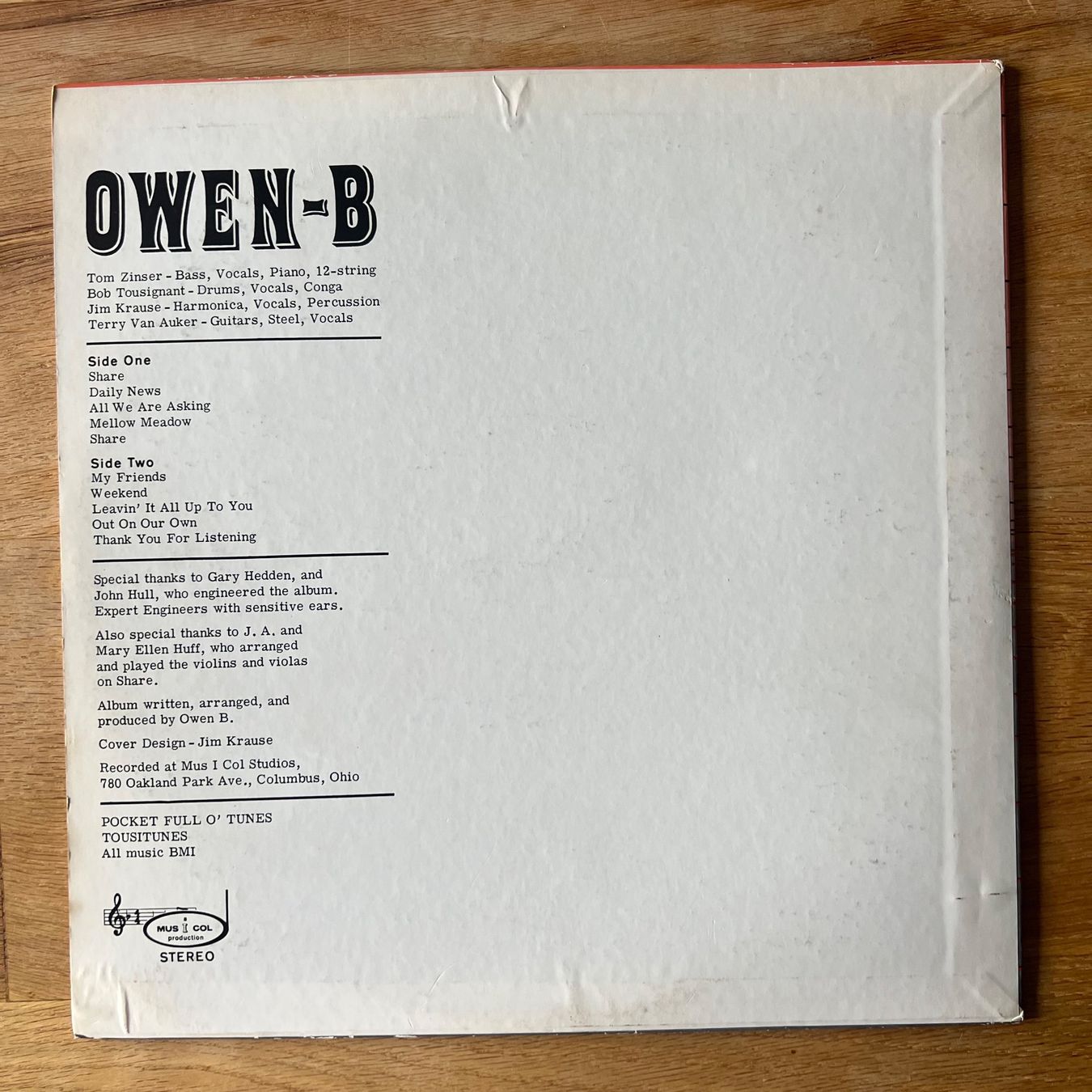 Schallplatten: Owen-B - Same / EU-Press. 1988 - Very nice Copy – Gebraucht aus Gais von soundcave57 1