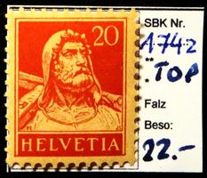 1933 : Tell Brustbild geriffelt!!!!! # 174z     Kat 22.--