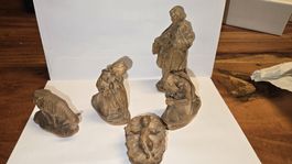 Krippenfiguren Set aus Holz 5-teilig guter Zustand