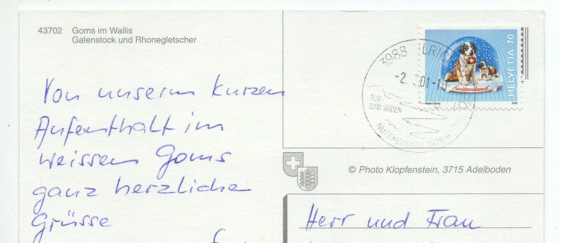Cartes postales: GOMS Ulrichen Obergesteln Oberwald – D'occasion à Jona par philajona 1