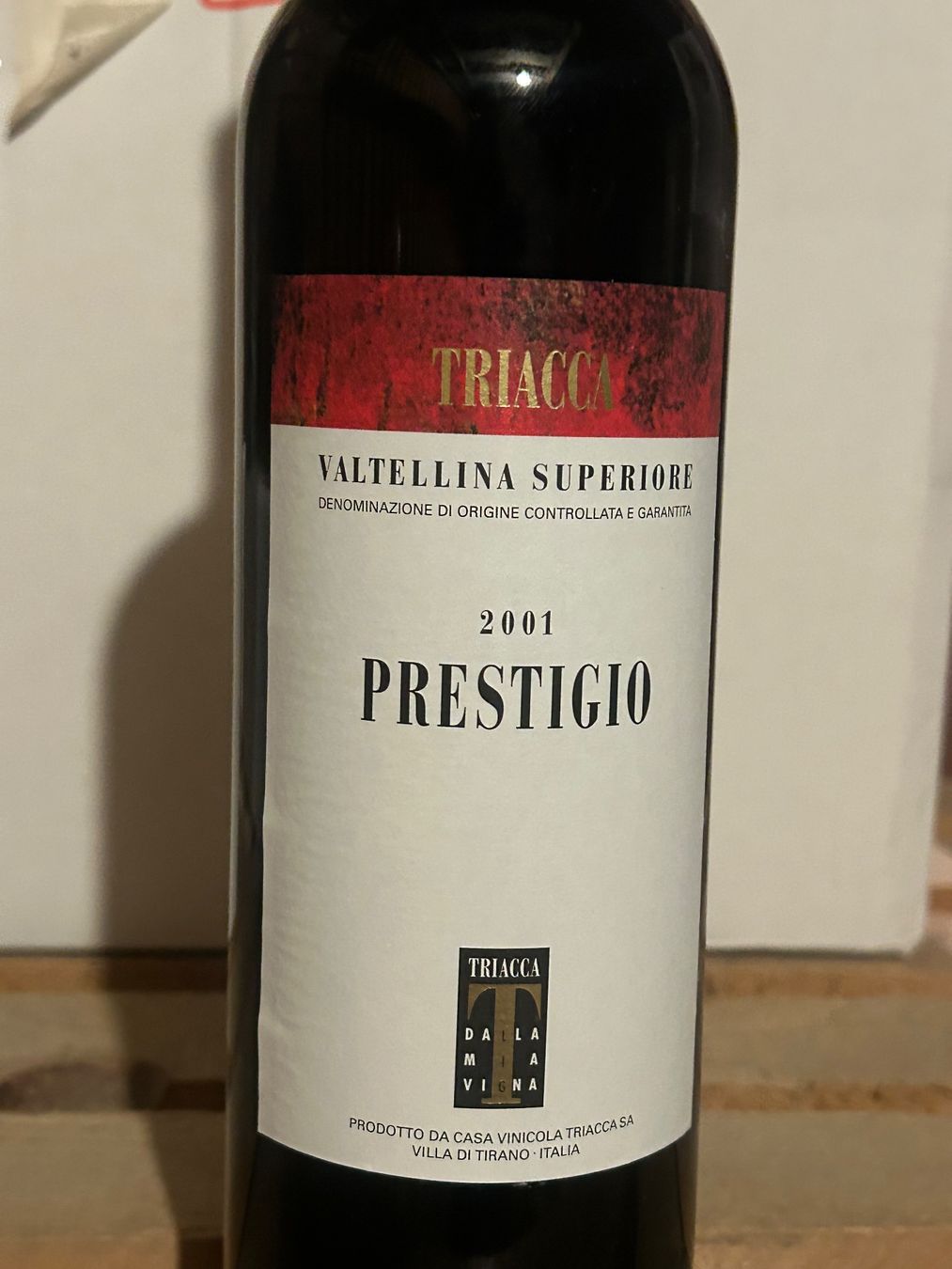 Vino: Triacca Prestigio 2001 Valtellina superiore – Nuovo (secondo la descrizione) da Roche VD venduto da avediscipule 1