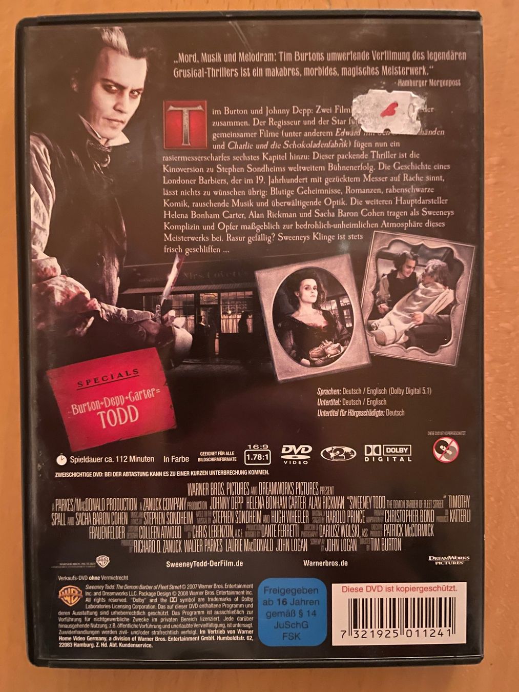 Tutti i DVDs: DVD Sweeney Todd – Usato da Affeltrangen venduto da Mowgli_123 2
