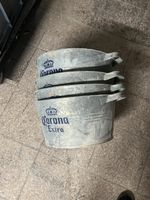 4 x Grosse Corona Eiskübel Zink Metall Henkel guter Zustand