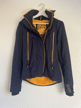 Damen Superdry Jacke - Grösse 38 - dunkelblau / orange