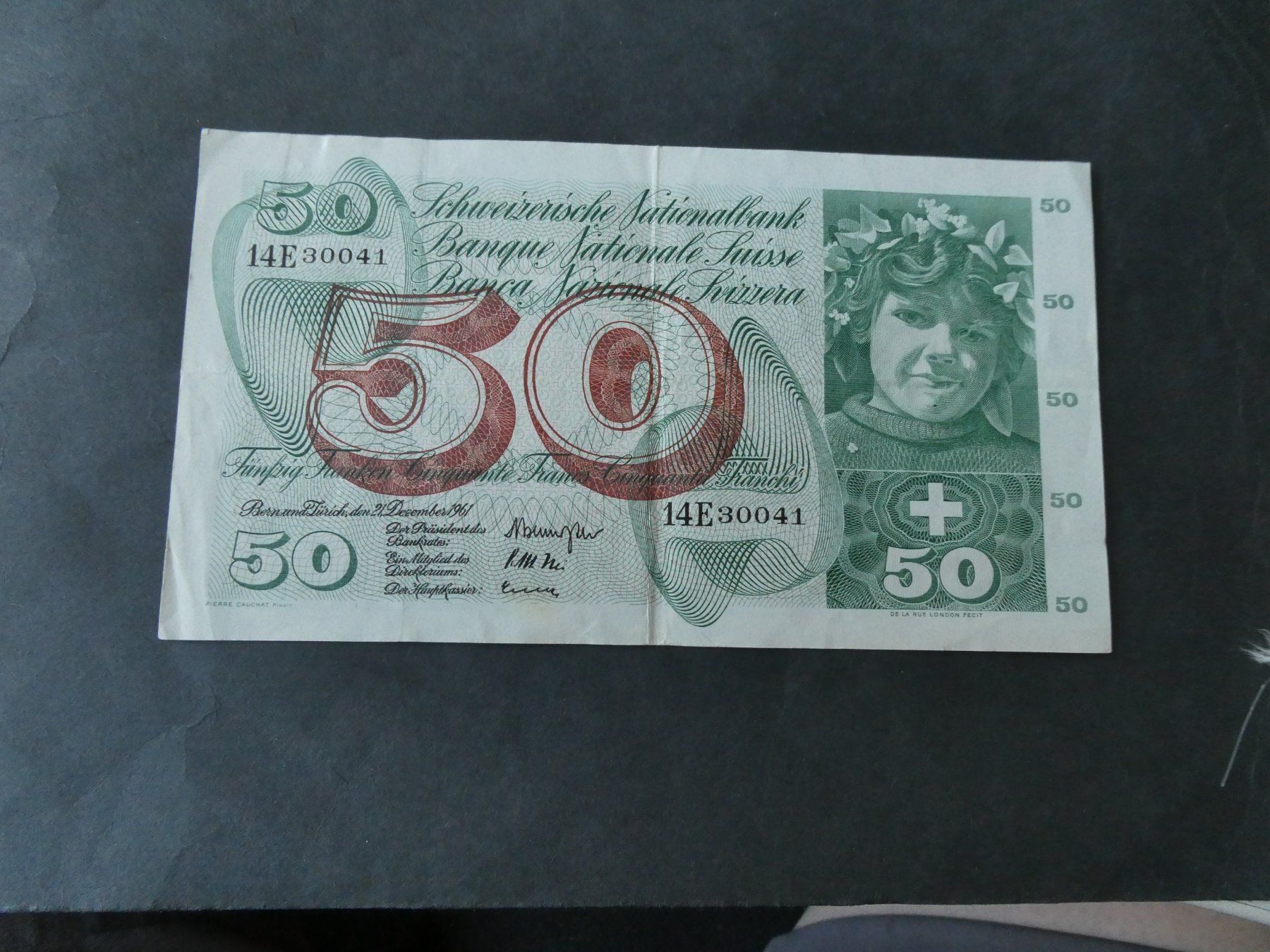Banconote: Schweiz 1961, 50 Franken – Usato da Hinterforst venduto da Rohusri