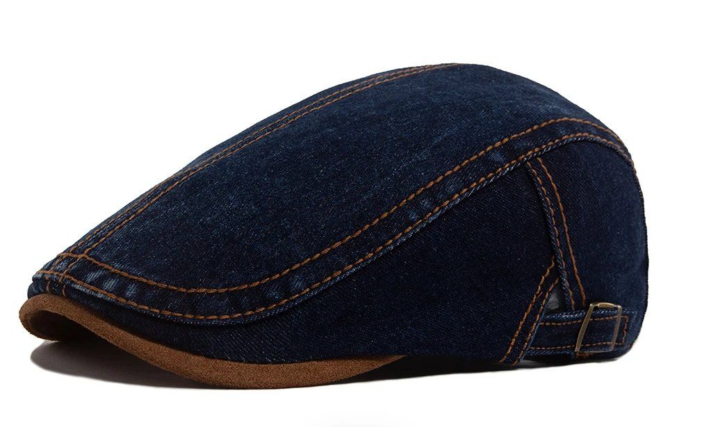 Copricapi, berretti & cappellini: Denim Baskenmütze Patchwork Retro-Stil - Béret jeans – Nuovo e nell'imballaggio originale da Lausanne venduto da FASHION-WORLD-SHOP 2