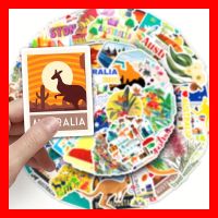 Australien Down Under OZ rote Kontinent 50 tlg Stickerset
