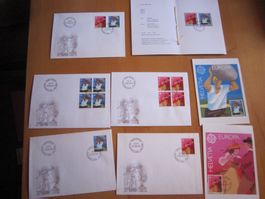 CH 1981 FDC Europa Serien, 4er und einzeln und Maximumkarten