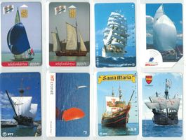 8 Telefonkarten Segelschiffe diverse Länder  '