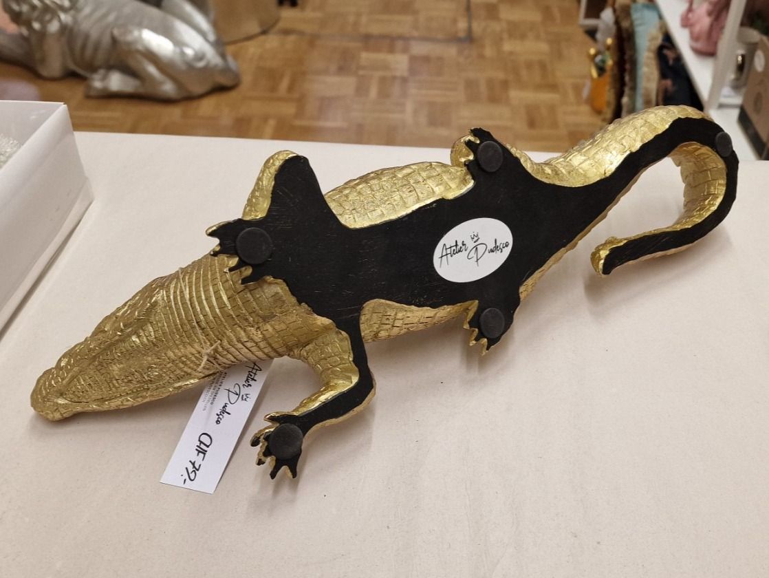 Statuette: Gold Krokodil – Nuovo e nell'imballaggio originale da Schaffhausen venduto da AtelierPudesco 3