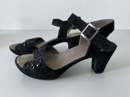 Elegante Gabor Sandalen, schwarz, Grösse 6.5, neuwertig