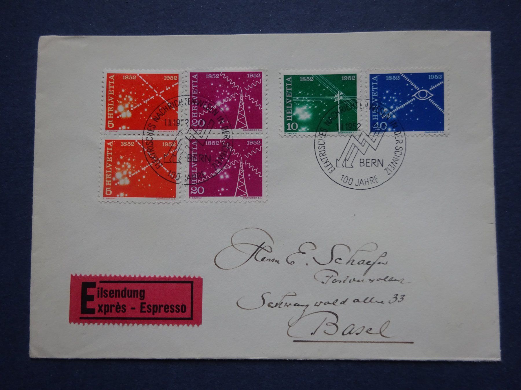 Tutti i francobolli: 1952  Z-Nr. 309 - 312 FDC – Usato da Appenzell-Steinegg venduto da adi1975