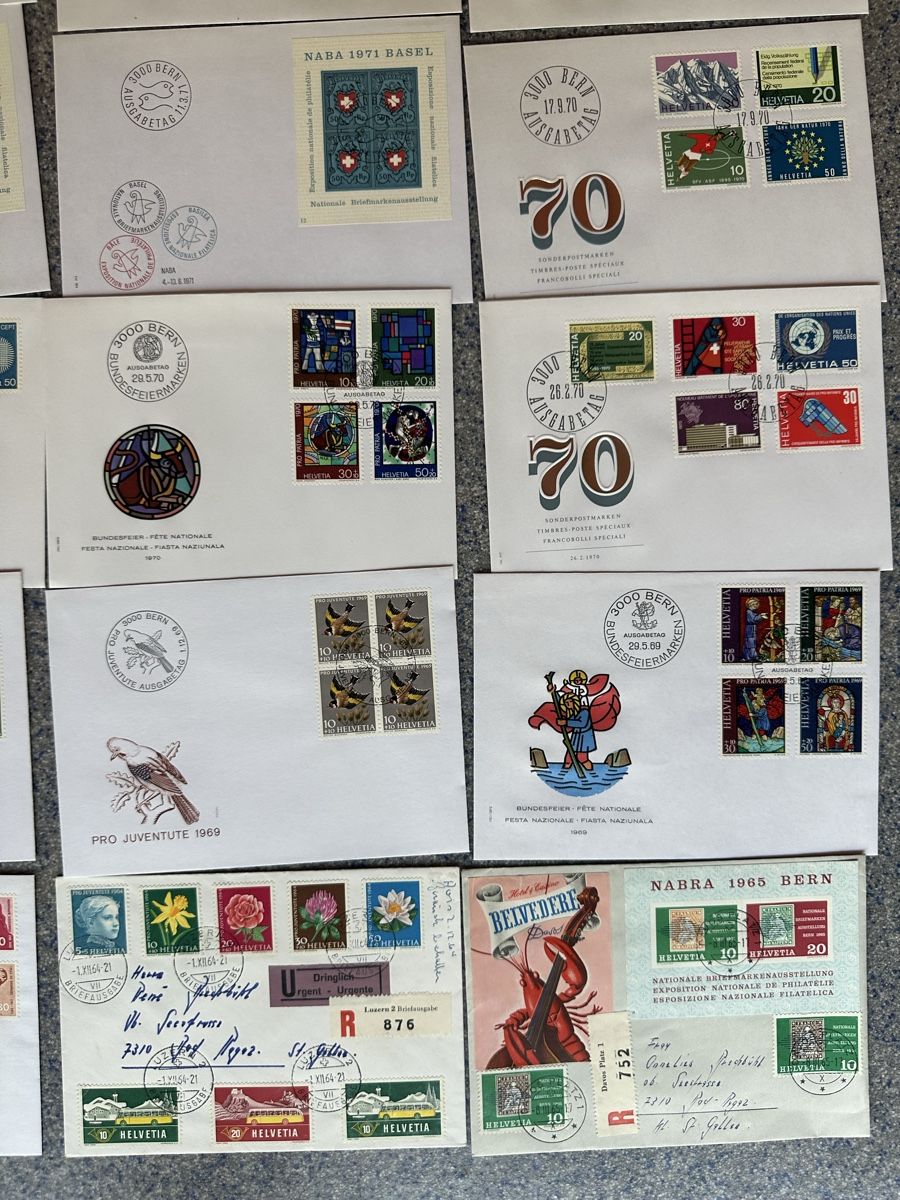 Tutti i francobolli: Schweiz - 48x FDC und Sonderbriefe  – Usato da Schmitten / FR venduto da Samsara169 6