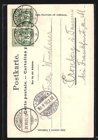 Cartoline postali: AK Rheinfelden, Storchennestturm, 1905 – Usato da Berlin venduto da bartko-reher 1