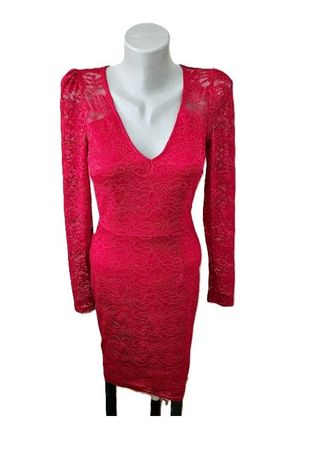 Sexy Kleid mit Spitze Rot Amisu Gr. 38