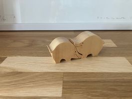 Naef Sabu Oguro Schweinepaar Holz Vintage Swiss Made Design