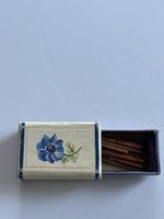 Streichholzschachtel mit blauer Blume Dekor(S39)